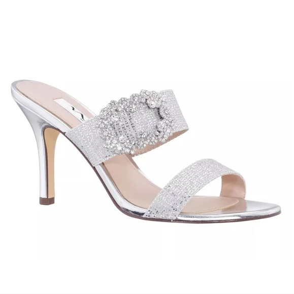 glitter dress sandals Floral Dorothy Women's Wide Width Rhinestone Straps Dress Sandals, Red main image 1